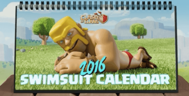 [New] Clash of Clans 2016 desk Calendar Swim Suit 