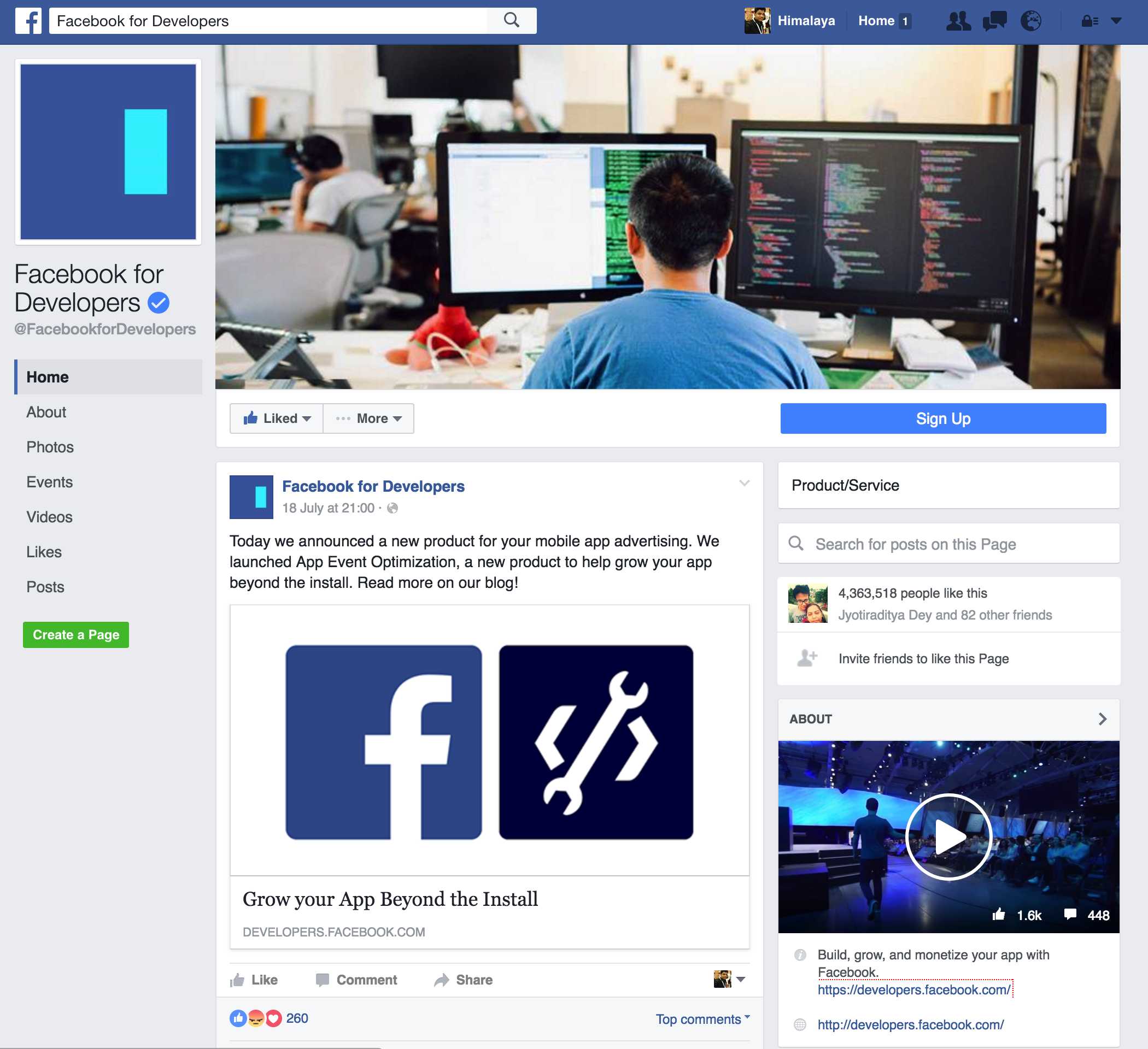 facebook page layout 2016